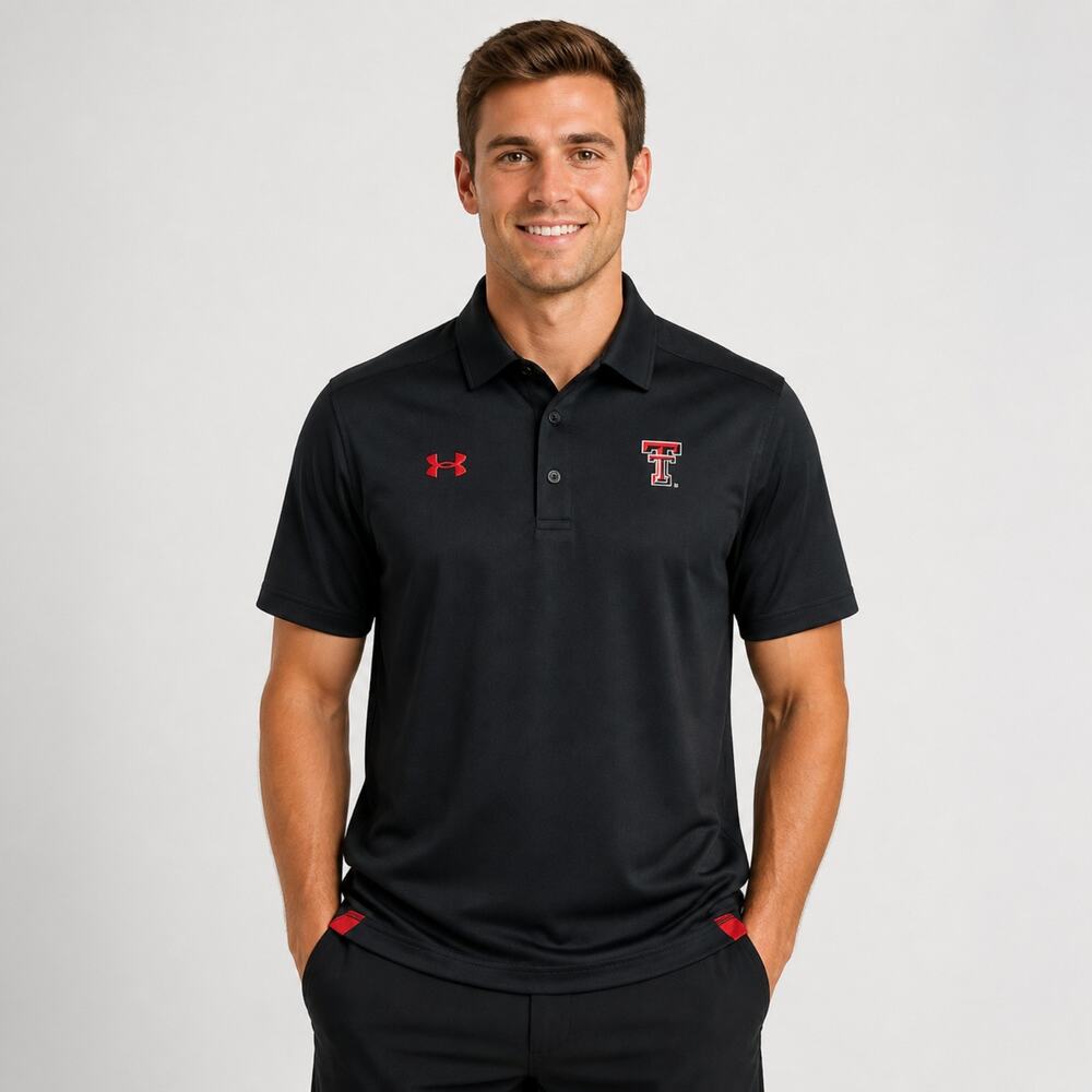Under Armour Texas Tech Red Raiders Shirt Polo Mens XL NCAA Football HeatGear